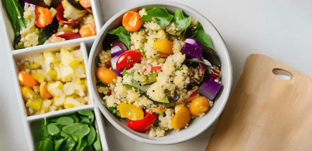 Ensalada fresca de quinoa con verduras asadas y una de las recetas para el día de las madres