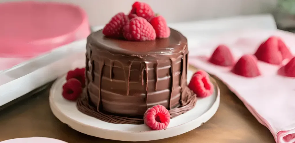 Pastel de chocolate con ganache de frambuesa una de las recetas para el día de las madres.
